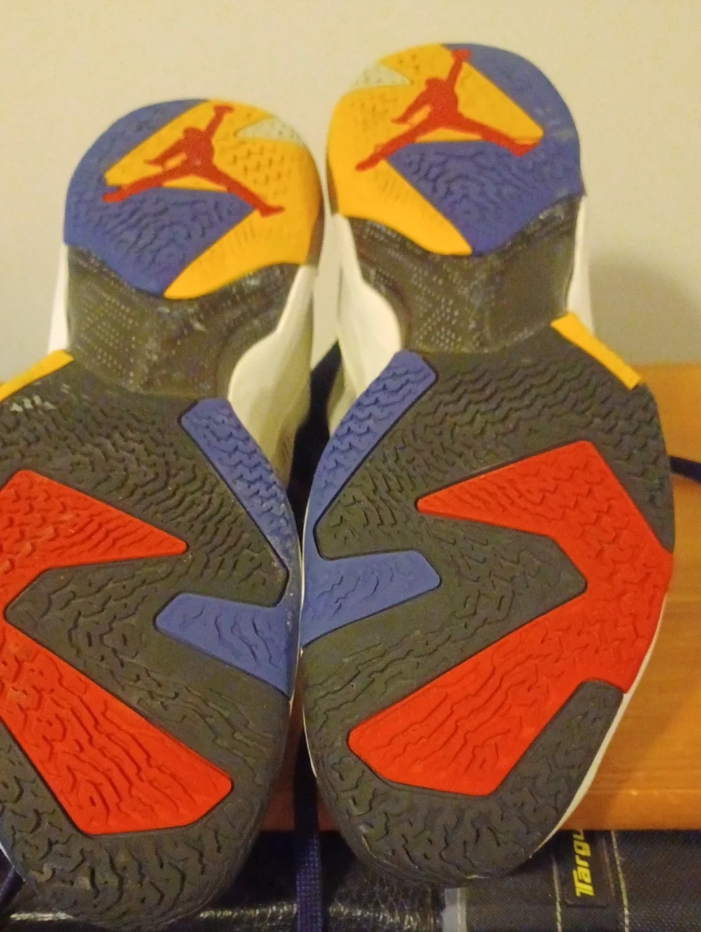 Jordan Men's Gray, Blue and Red High-Top Basketball Shoes